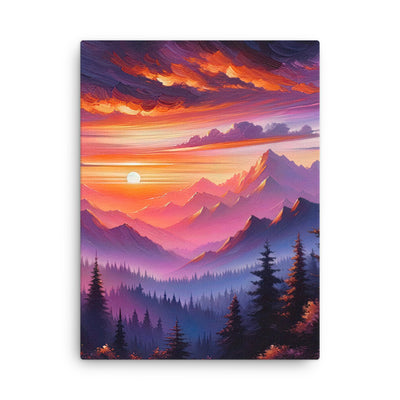 Ölgemälde der Alpenlandschaft im ätherischen Sonnenuntergang, himmlische Farbtöne - Dünne Leinwand berge xxx yyy zzz 45.7 x 61 cm