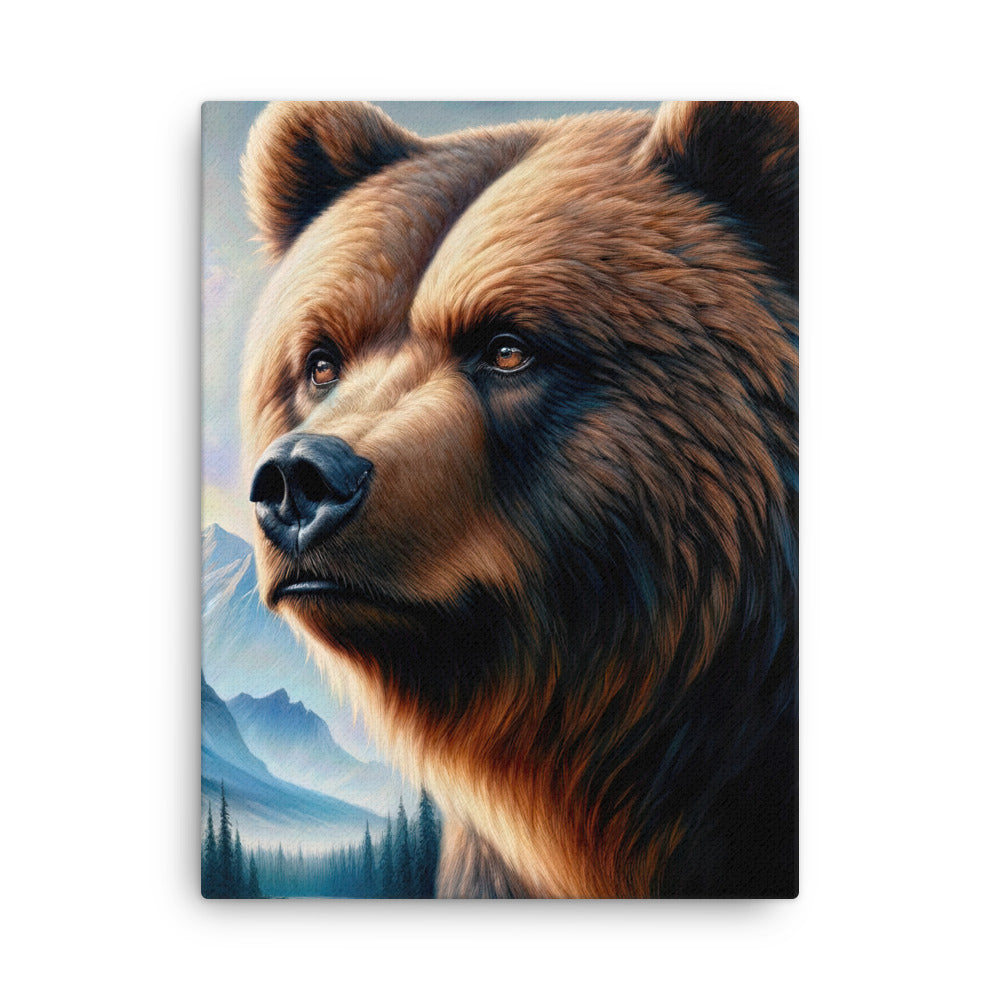 Ölgemälde, das das Gesicht eines starken realistischen Bären einfängt. Porträt - Dünne Leinwand camping xxx yyy zzz 45.7 x 61 cm