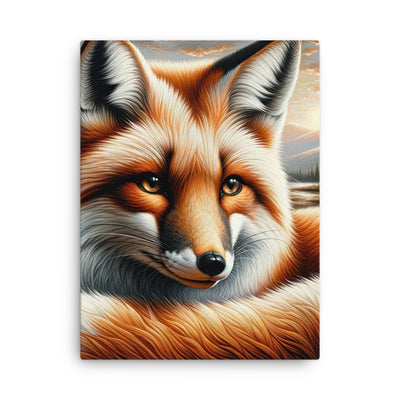 Ölgemälde eines nachdenklichen Fuchses mit weisem Blick - Dünne Leinwand camping xxx yyy zzz 45.7 x 61 cm