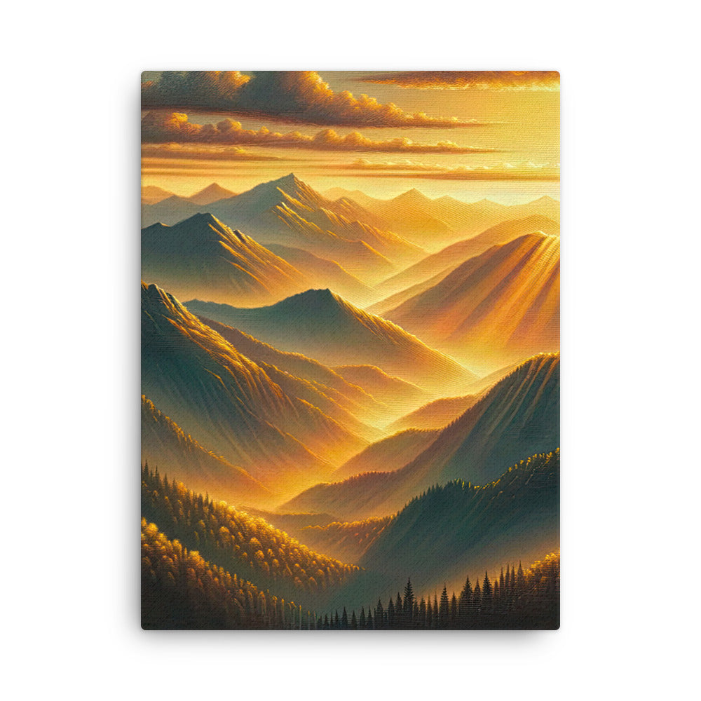Ölgemälde der Berge in der goldenen Stunde, Sonnenuntergang über warmer Landschaft - Dünne Leinwand berge xxx yyy zzz 45.7 x 61 cm