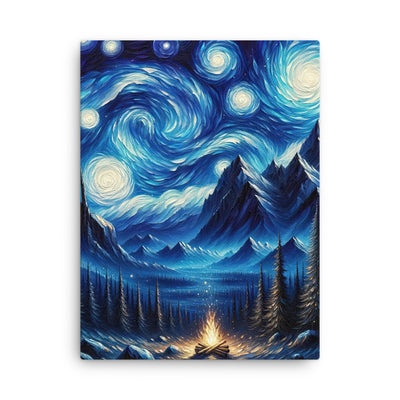 Sternennacht-Stil Ölgemälde der Alpen, himmlische Wirbelmuster - Dünne Leinwand berge xxx yyy zzz 45.7 x 61 cm