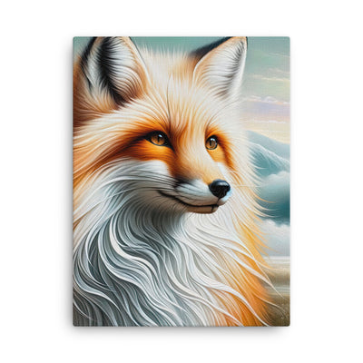 Ölgemälde eines anmutigen, intelligent blickenden Fuchses in Orange-Weiß - Dünne Leinwand camping xxx yyy zzz 45.7 x 61 cm