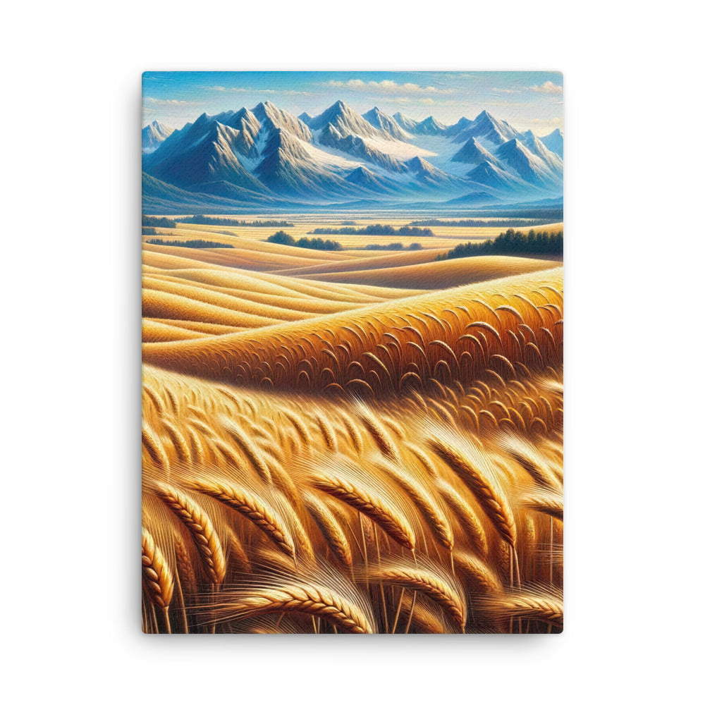 Ölgemälde eines weiten bayerischen Weizenfeldes, golden im Wind (TR) - Dünne Leinwand xxx yyy zzz 45.7 x 61 cm