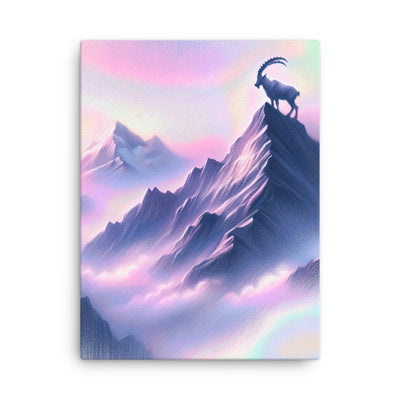 Pastellzeichnung der Alpen im Morgengrauen mit Steinbock in Rosa- und Lavendeltönen - Dünne Leinwand berge xxx yyy zzz 45.7 x 61 cm