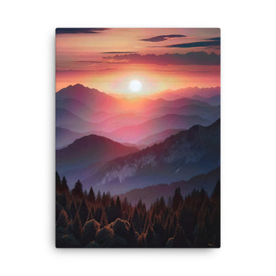 Foto der Alpenwildnis beim Sonnenuntergang, Himmel in warmen Orange-Tönen - Dünne Leinwand berge xxx yyy zzz 45.7 x 61 cm