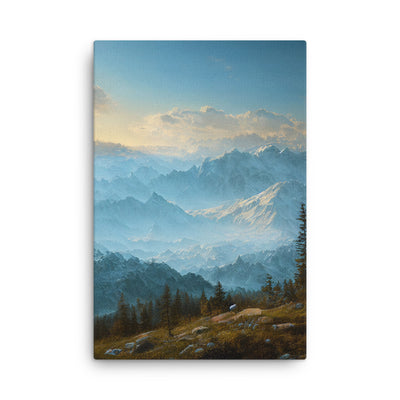 Schöne Berge mit Nebel bedeckt - Ölmalerei - Dünne Leinwand berge xxx 61 x 91.4 cm
