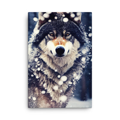 Wolf im Schnee - Episches Foto - Dünne Leinwand camping xxx 61 x 91.4 cm