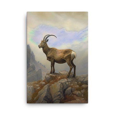 Steinbock am Berg - Wunderschöne Malerei - Dünne Leinwand berge xxx 61 x 91.4 cm