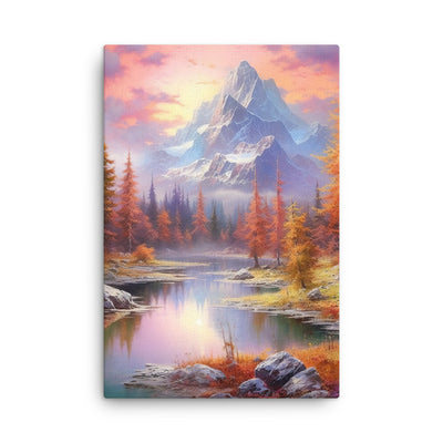 Landschaftsmalerei - Berge, Bäume, Bergsee und Herbstfarben - Dünne Leinwand berge xxx 61 x 91.4 cm