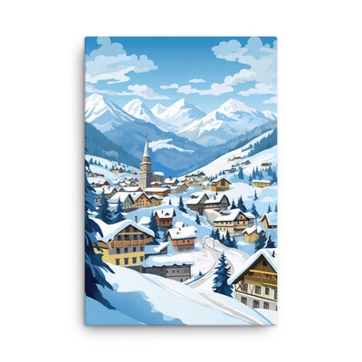 Kitzbühl - Berge und Schnee - Landschaftsmalerei - Dünne Leinwand ski xxx 61 x 91.4 cm