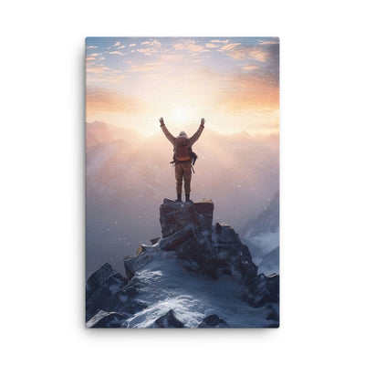 Mann auf der Spitze eines Berges - Landschaftsmalerei - Dünne Leinwand berge xxx 61 x 91.4 cm
