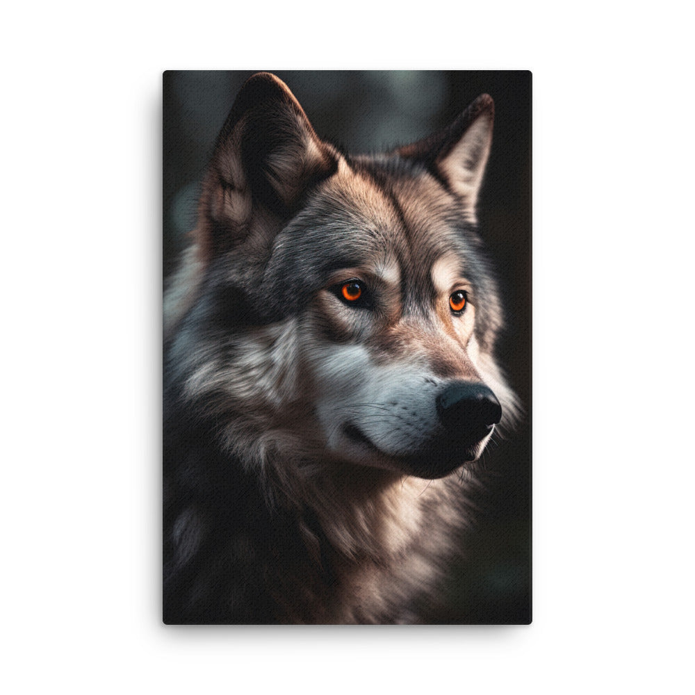 Wolf Porträt - Fotorealistische Malerei - Dünne L.einwand camping xxx 61 x 91.4 cm
