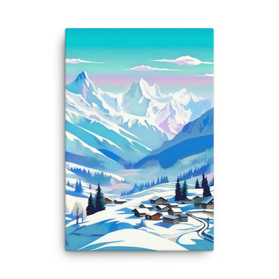 Berge und Schnee - Landschaft - Dünne Leinwand ski xxx 61 x 91.4 cm