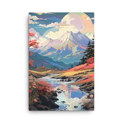 Berge. Fluss und Blumen - Malerei - Thin Leinwand berge xxx 61 x 91.4 cm
