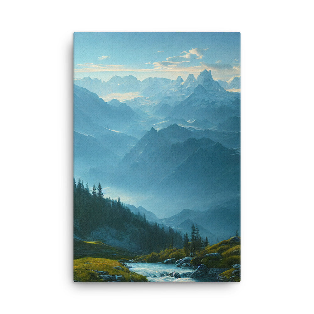 Gebirge, Wald und Bach - Dünne Leinwand berge xxx 61 x 91.4 cm