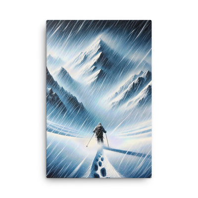 Wanderer und Bergsteiger im Schneesturm: Acrylgemälde der Alpen - Dünne Leinwand wandern xxx yyy zzz 61 x 91.4 cm