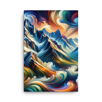 Abstrakte Kunst der Alpen mit lebendigen Farben und wirbelnden Mustern, majestätischen Gipfel und Täler - Dünne Leinwand berge xxx yyy zzz 61 x 91.4 cm