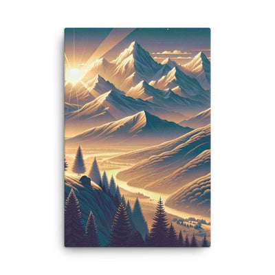 Alpen-Morgendämmerung, erste Sonnenstrahlen auf Schneegipfeln - Dünne Leinwand berge xxx yyy zzz 61 x 91.4 cm