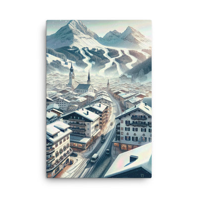 Winter in Kitzbühel: Digitale Malerei von schneebedeckten Dächern - Dünne Leinwand berge xxx yyy zzz 61 x 91.4 cm