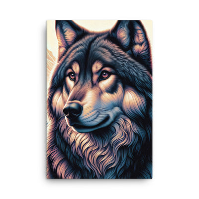 Majestätischer, glänzender Wolf in leuchtender Illustration (AN) - Dünne Leinwand xxx yyy zzz 61 x 91.4 cm