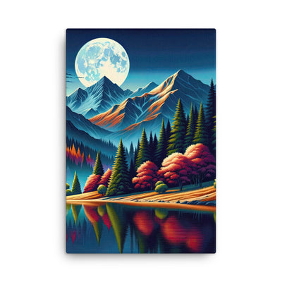 Ruhiger Herbstabend in den Alpen, grün-rote Berge - Dünne Leinwand berge xxx yyy zzz 61 x 91.4 cm