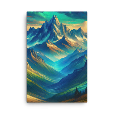 Atemberaubende alpine Komposition mit majestätischen Gipfeln und Tälern - Dünne Leinwand berge xxx yyy zzz 61 x 91.4 cm