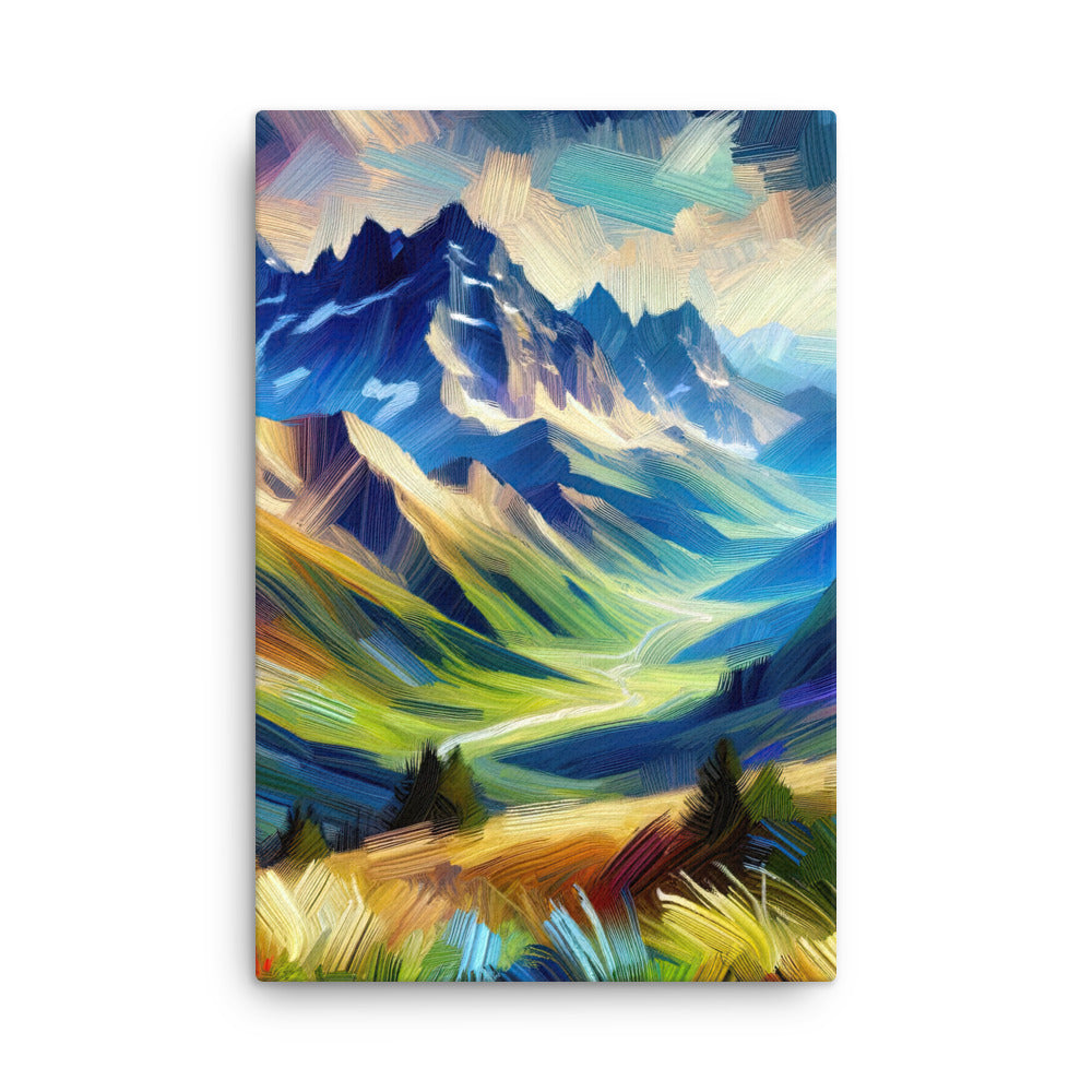 Impressionistische Alpen, lebendige Farbtupfer und Lichteffekte - Dünne Leinwand berge xxx yyy zzz 61 x 91.4 cm