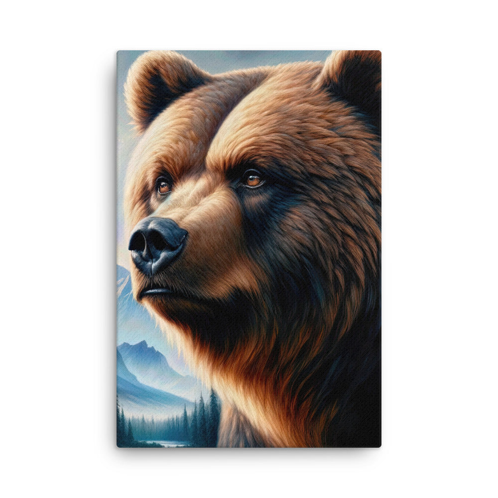 Ölgemälde, das das Gesicht eines starken realistischen Bären einfängt. Porträt - Dünne Leinwand camping xxx yyy zzz 61 x 91.4 cm
