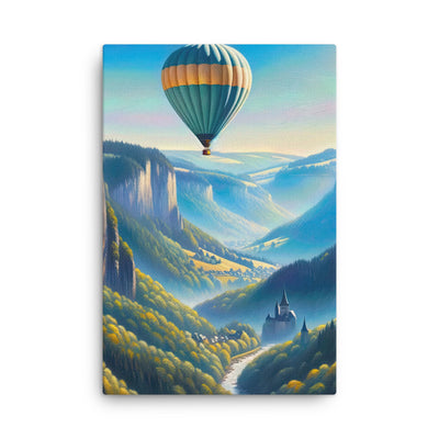 Ölgemälde einer ruhigen Szene in Luxemburg mit Heißluftballon und blauem Himmel - Dünne Leinwand berge xxx yyy zzz 61 x 91.4 cm