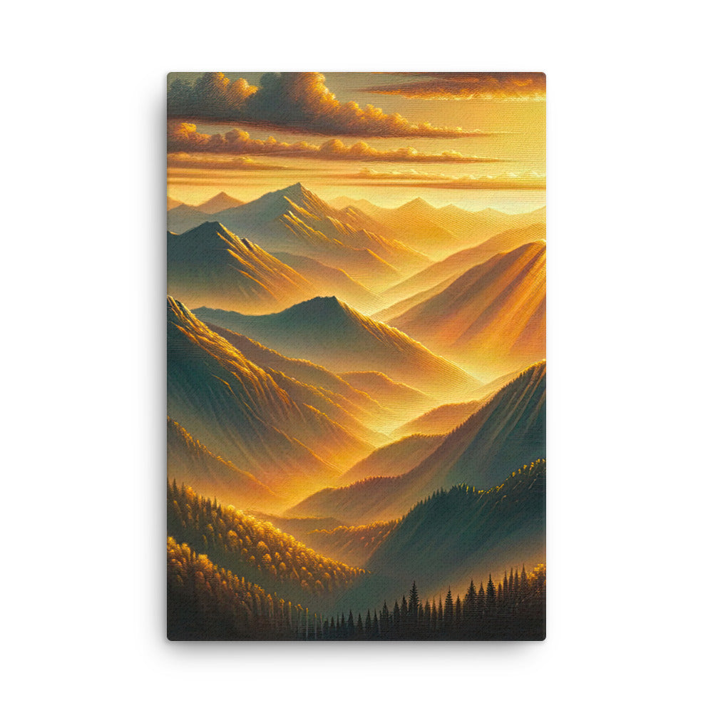 Ölgemälde der Berge in der goldenen Stunde, Sonnenuntergang über warmer Landschaft - Dünne Leinwand berge xxx yyy zzz 61 x 91.4 cm