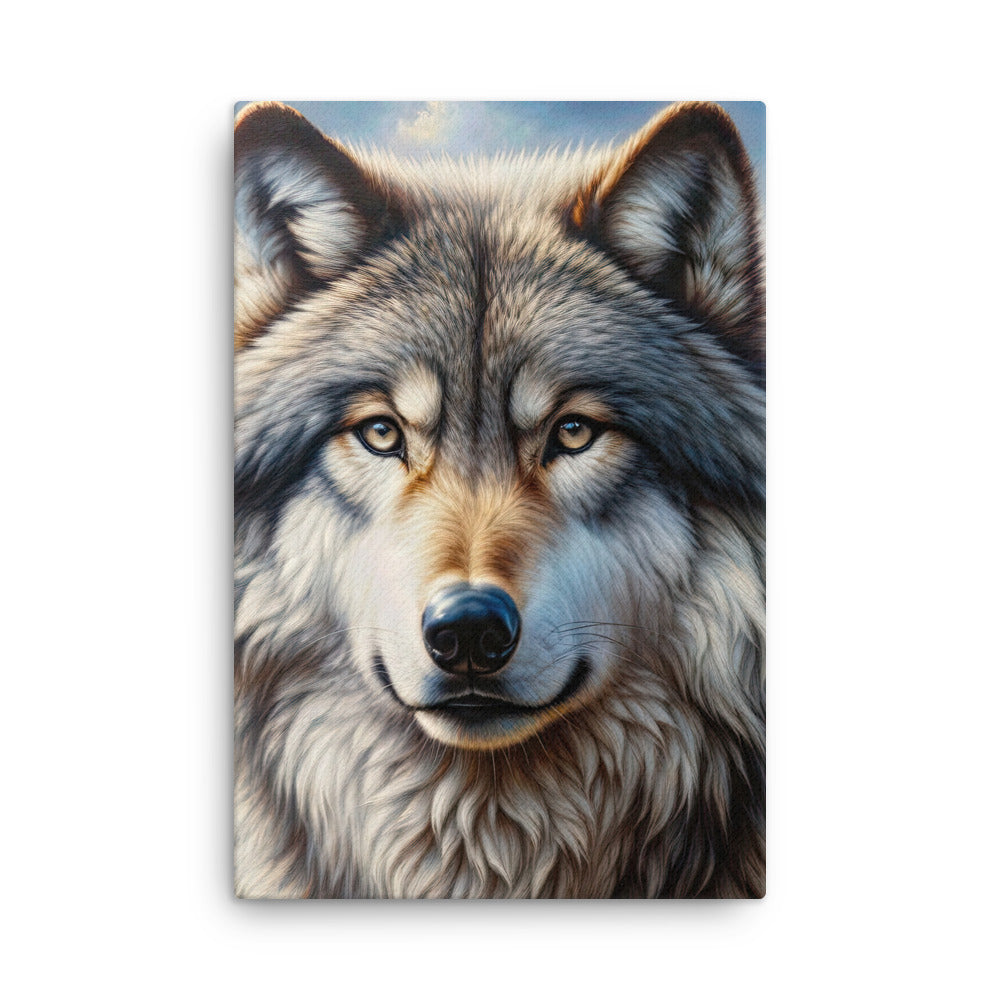 Porträt-Ölgemälde eines prächtigen Wolfes mit faszinierenden Augen (AN) - Dünne Leinwand xxx yyy zzz 61 x 91.4 cm