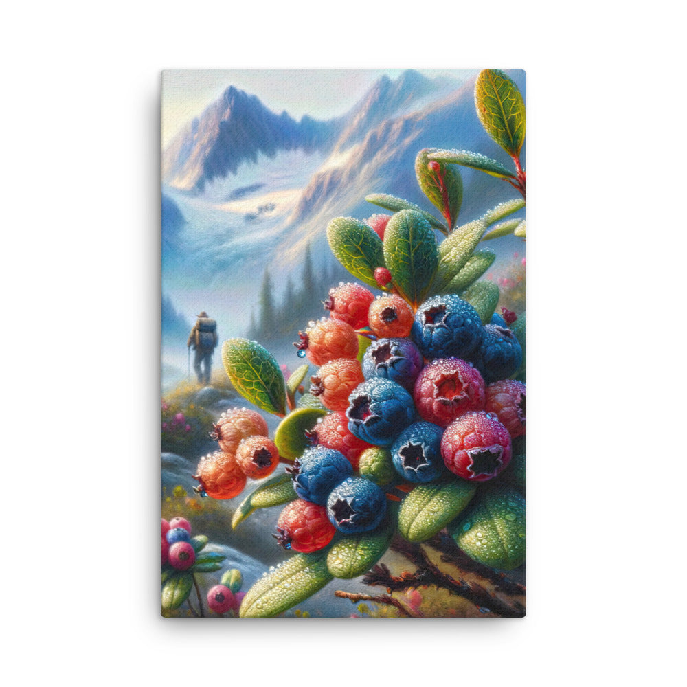 Ölgemälde einer Nahaufnahme von Alpenbeeren in satten Farben und zarten Texturen - Dünne Leinwand wandern xxx yyy zzz 61 x 91.4 cm