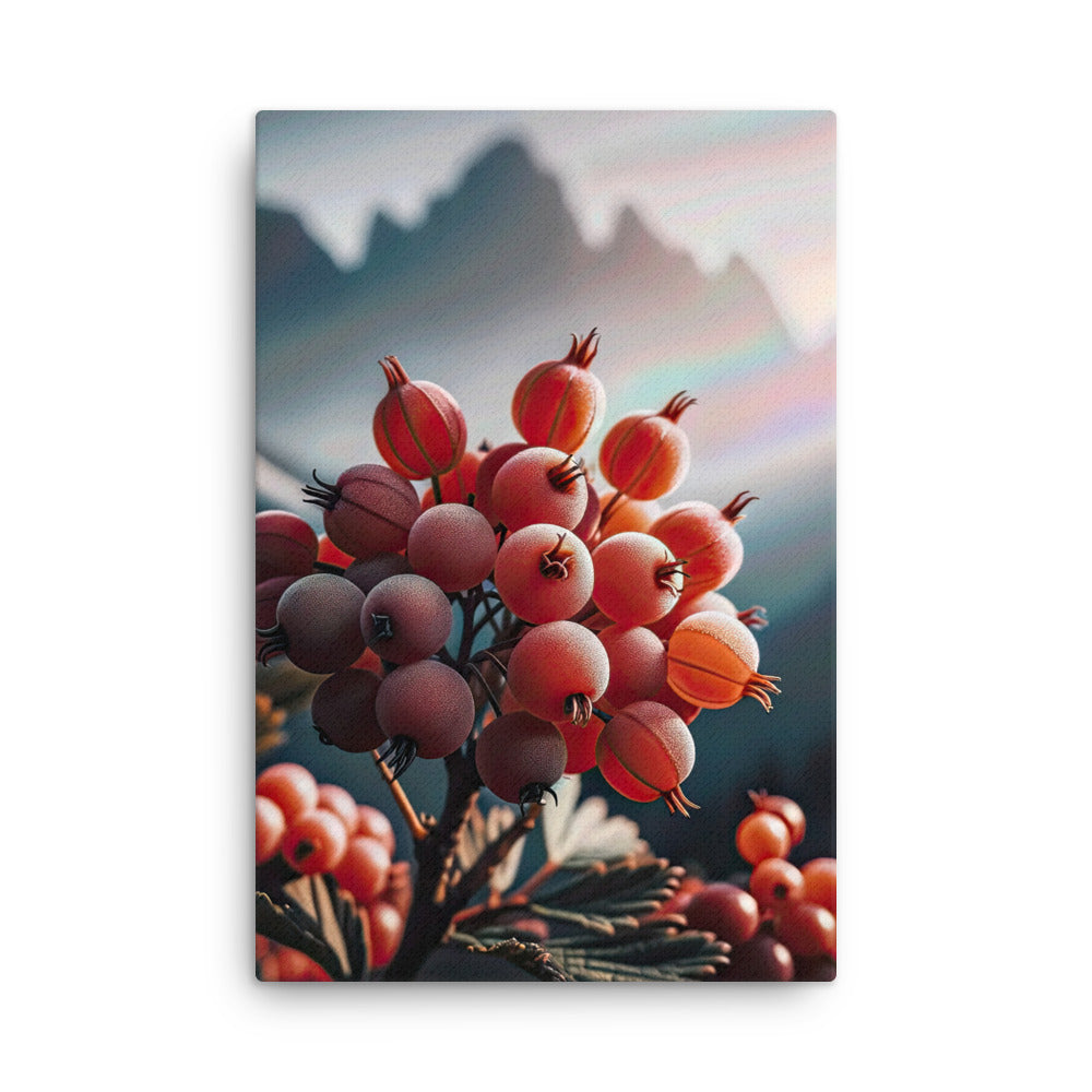 Foto einer Gruppe von Alpenbeeren mit kräftigen Farben und detaillierten Texturen - Dünne Leinwand berge xxx yyy zzz 61 x 91.4 cm