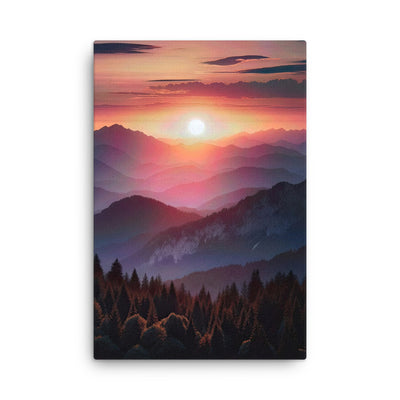 Foto der Alpenwildnis beim Sonnenuntergang, Himmel in warmen Orange-Tönen - Dünne Leinwand berge xxx yyy zzz 61 x 91.4 cm