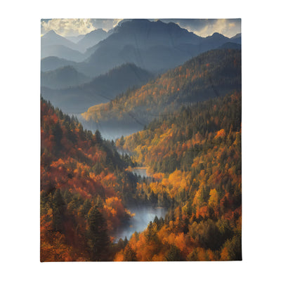 Berge, Wald und Nebel - Malerei - Überwurfdecke berge xxx 127 x 152.4 cm
