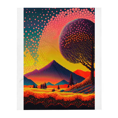 Berge und warme Farben - Punktkunst - Überwurfdecke berge xxx 127 x 152.4 cm