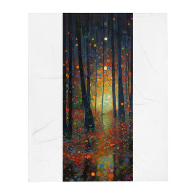 Wald voller Bäume - Herbstliche Stimmung - Malerei - Überwurfdecke camping xxx 127 x 152.4 cm