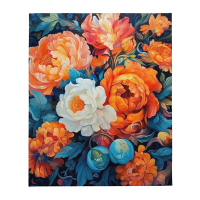 Bunte Blumen - Schöne Malerei - Überwurfdecke camping xxx 127 x 152.4 cm