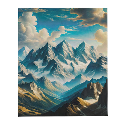 Ein Gemälde von Bergen, das eine epische Atmosphäre ausstrahlt. Kunst der Frührenaissance - Überwurfdecke berge xxx yyy zzz 127 x 152.4 cm