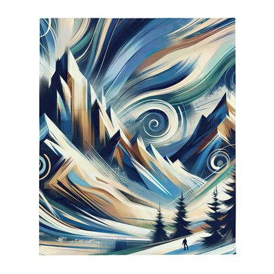 Abstrakte Kunst, die die Essenz der Alpen einfängt. Kräftige Pinselstriche stellen Gipfel und Muster dar - Überwurfdecke berge xxx yyy zzz 127 x 152.4 cm