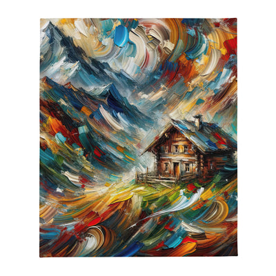 Expressionistisches Farbchaos der Alpen und Schönheit der Berge - Abstrakt - Überwurfdecke berge xxx yyy zzz 127 x 152.4 cm