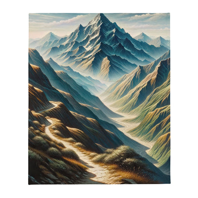 Berglandschaft: Acrylgemälde mit hervorgehobenem Pfad - Überwurfdecke berge xxx yyy zzz 127 x 152.4 cm