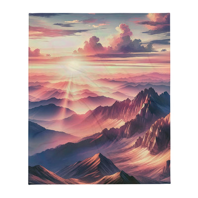 Schöne Berge bei Sonnenaufgang: Malerei in Pastelltönen - Überwurfdecke berge xxx yyy zzz 127 x 152.4 cm