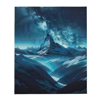 Winterabend in den Bergen: Digitale Kunst mit Sternenhimmel - Überwurfdecke berge xxx yyy zzz 127 x 152.4 cm