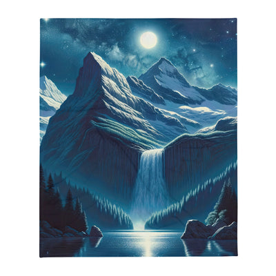 Legendäre Alpennacht, Mondlicht-Berge unter Sternenhimmel - Überwurfdecke berge xxx yyy zzz 127 x 152.4 cm