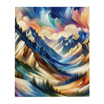 Alpen in abstrakter Expressionismus-Manier, wilde Pinselstriche - Überwurfdecke berge xxx yyy zzz 127 x 152.4 cm