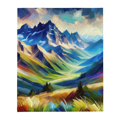 Impressionistische Alpen, lebendige Farbtupfer und Lichteffekte - Überwurfdecke berge xxx yyy zzz 127 x 152.4 cm
