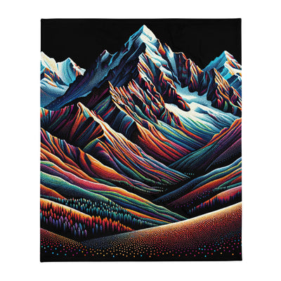 Pointillistische Darstellung der Alpen, Farbpunkte formen die Landschaft - Überwurfdecke berge xxx yyy zzz 127 x 152.4 cm