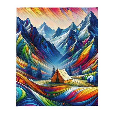 Surreale Alpen in abstrakten Farben, dynamische Formen der Landschaft - Überwurfdecke camping xxx yyy zzz 127 x 152.4 cm