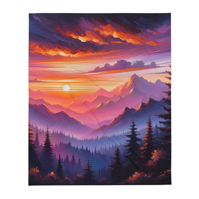 Ölgemälde der Alpenlandschaft im ätherischen Sonnenuntergang, himmlische Farbtöne - Überwurfdecke berge xxx yyy zzz 127 x 152.4 cm